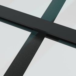 Porte intérieure 93x201,5 cm Noir Verre mat et aluminium 