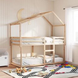 Lit superposé sans matelas 90x200 cm bois de pin massif 