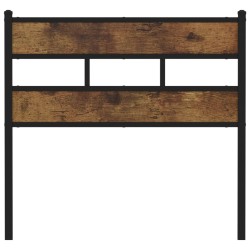 Tête de lit chêne fumé 80 cm fer et bois d'ingénierie 