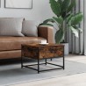 Table basse chêne fumé 51x51x40 cm bois d'ingénierie 
