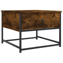 Table basse chêne fumé 51x51x40 cm bois d'ingénierie 