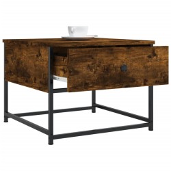 Table basse chêne fumé 51x51x40 cm bois d'ingénierie 