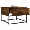 Table basse chêne fumé 51x51x40 cm bois d'ingénierie 