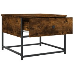 Table basse chêne fumé 51x51x40 cm bois d'ingénierie 
