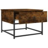 Table basse chêne fumé 51x51x40 cm bois d'ingénierie 