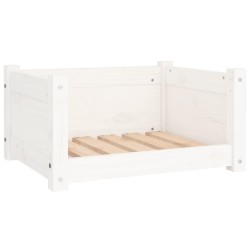 Lit pour chien Blanc 55,5x45,5x28 cm Bois massif de pin 