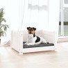 Lit pour chien Blanc 55,5x45,5x28 cm Bois massif de pin 