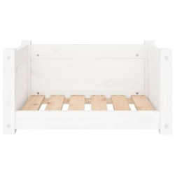 Lit pour chien Blanc 55,5x45,5x28 cm Bois massif de pin 