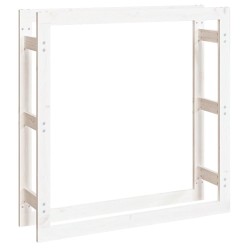 Support pour bois de chauffage Blanc 100x25x100 cm Bois de pin 