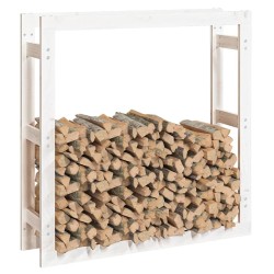 Support pour bois de chauffage Blanc 100x25x100 cm Bois de pin 