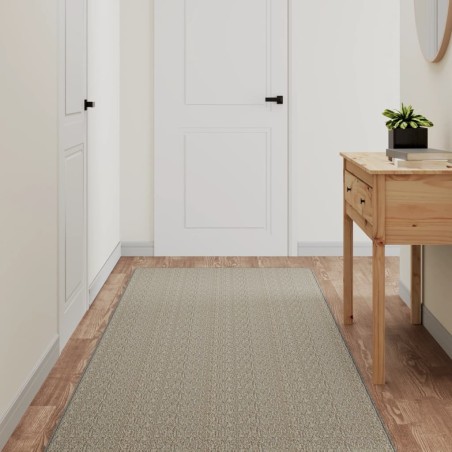 Tapis de couloir aspect sisal argenté 80x250 cm 