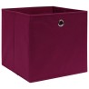 Boîtes de rangement 10 pcs Rouge foncé 32x32x32 cm Tissu 