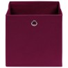 Boîtes de rangement 10 pcs Rouge foncé 32x32x32 cm Tissu 