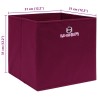 Boîtes de rangement 10 pcs Rouge foncé 32x32x32 cm Tissu 