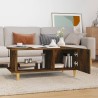 Table basse chêne fumé 90x50x40 cm bois d'ingénierie 
