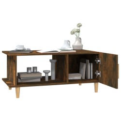 Table basse chêne fumé 90x50x40 cm bois d'ingénierie 