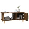 Table basse chêne fumé 90x50x40 cm bois d'ingénierie 