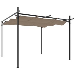 Pergola avec toit rétractable taupe 295x292x230 cm 