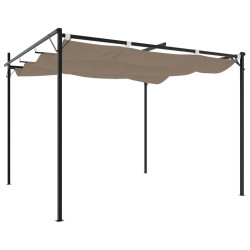 Pergola avec toit rétractable taupe 295x292x230 cm 