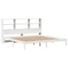 Lit bibliothèque sans matelas blanc 200x200 cm bois pin massif 