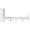 Lit bibliothèque sans matelas blanc 135x190 cm bois pin massif 