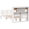 Lit bibliothèque sans matelas blanc 135x190 cm bois pin massif 
