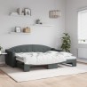 Lit de jour avec gigogne sans matelas gris foncé 80x200 cm 