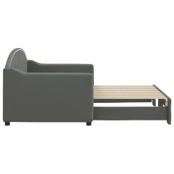 Lit de jour avec gigogne sans matelas gris foncé 80x200 cm 