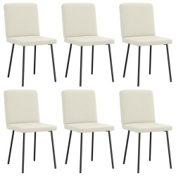 Chaises à manger lot de 6 crème velours 