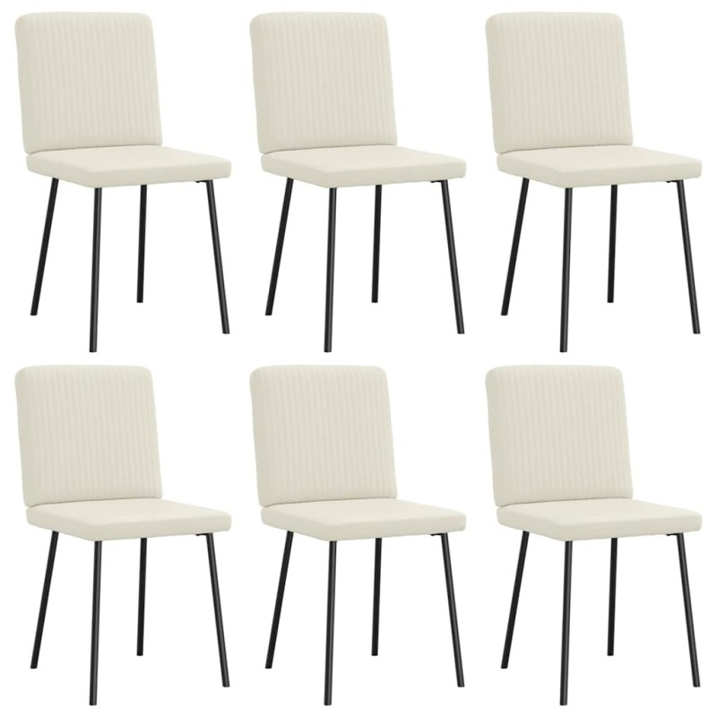 Chaises à manger lot de 6 crème velours 