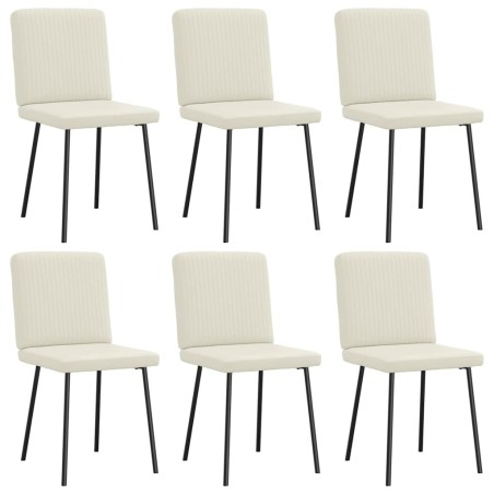 Chaises à manger lot de 6 crème velours 