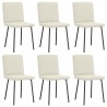 Chaises à manger lot de 6 crème velours 