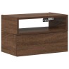 Table de chevet murale chêne marron 45x26x28,5 cm 