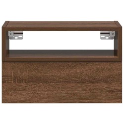 Table de chevet murale chêne marron 45x26x28,5 cm 