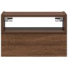 Table de chevet murale chêne marron 45x26x28,5 cm 