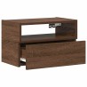 Table de chevet murale chêne marron 45x26x28,5 cm 