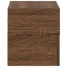 Table de chevet murale chêne marron 45x26x28,5 cm 