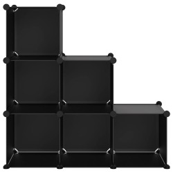 Cubes de rangement 6 pcs Noir PP 