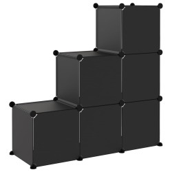 Cubes de rangement 6 pcs Noir PP 