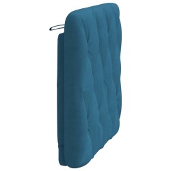 Coussin de tête de lit bleu 80 cm velours 