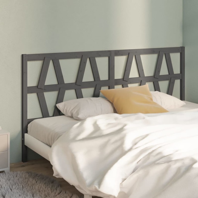 Tête de lit Gris 206x4x100 cm Bois massif de pin Tête de lit Gris 206x4x100 cm Bois massif de pin