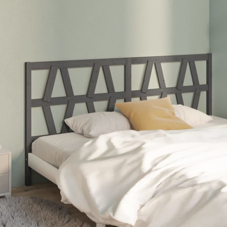 Tête de lit Gris 206x4x100 cm Bois massif de pin 