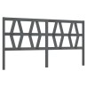 Tête de lit Gris 206x4x100 cm Bois massif de pin 