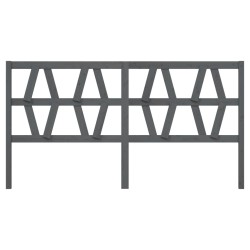 Tête de lit Gris 206x4x100 cm Bois massif de pin 
