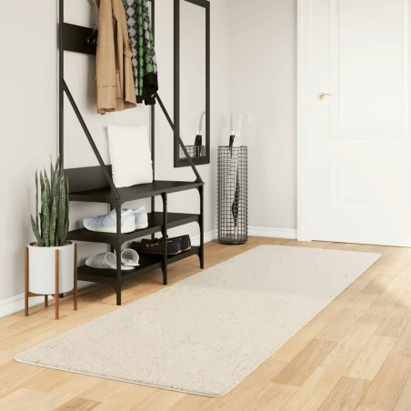 Tapis OVIEDO à poils courts beige 80x250 cm 