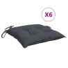 Coussins de chaise lot de 6 anthracite 40x40x7 cm 