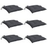 Coussins de chaise lot de 6 anthracite 40x40x7 cm 