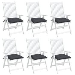 Coussins de chaise lot de 6 anthracite 40x40x7 cm 