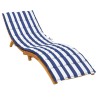 Coussin de chaise longue rayures bleues/blanches tissu oxford 