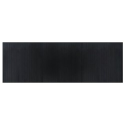 Tapis rectangulaire noir 100x300 cm bambou 